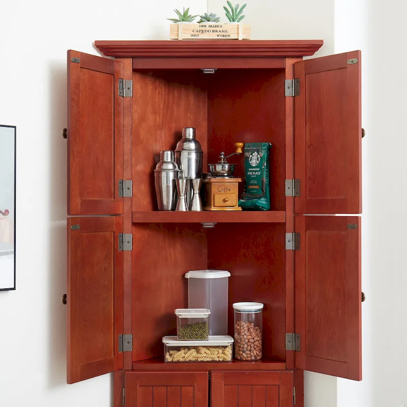 Dispensa ad angolo da cucina da 72" con 8 ante e 4 ripiani