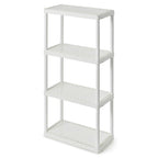 Scaffale portaoggetti in plastica a 4 ripiani, bianco - Confezione da 1