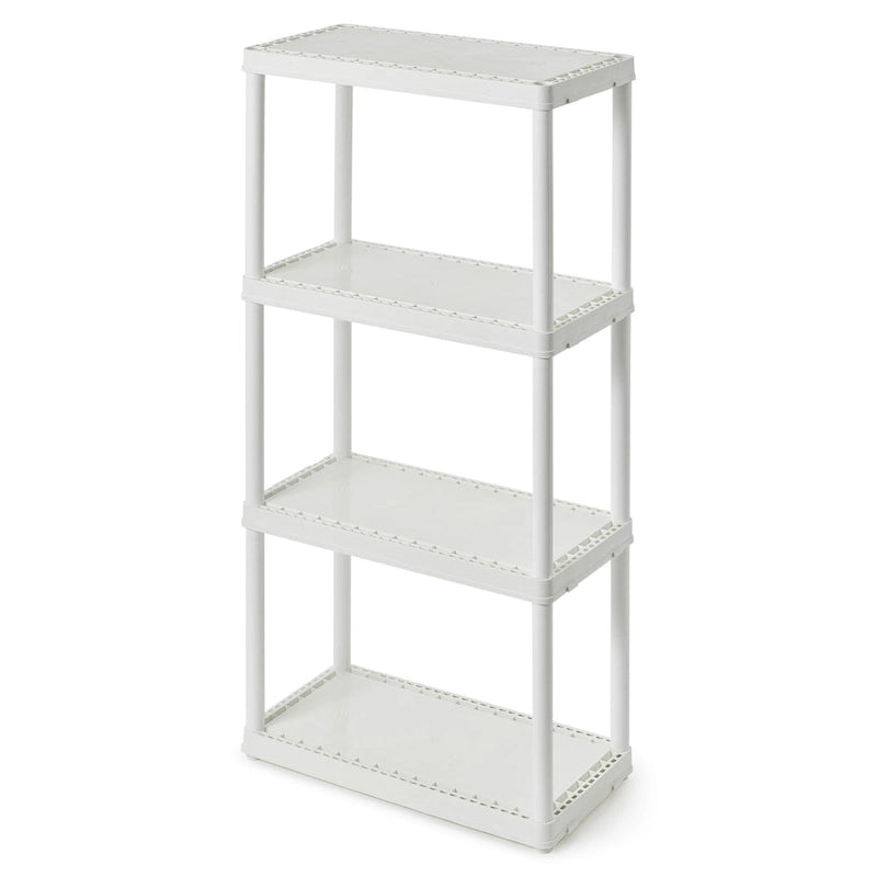 Scaffale portaoggetti in plastica a 4 ripiani, bianco - Confezione da 1