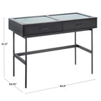 Consolle con ripiano in vetro e 2 cassetti