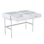 Consolle con ripiano in vetro e 2 cassetti