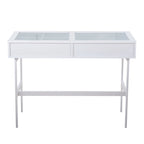 Consolle con ripiano in vetro e 2 cassetti