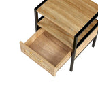 Comodino in rattan a 1 cassetto con scomparto portaoggetti