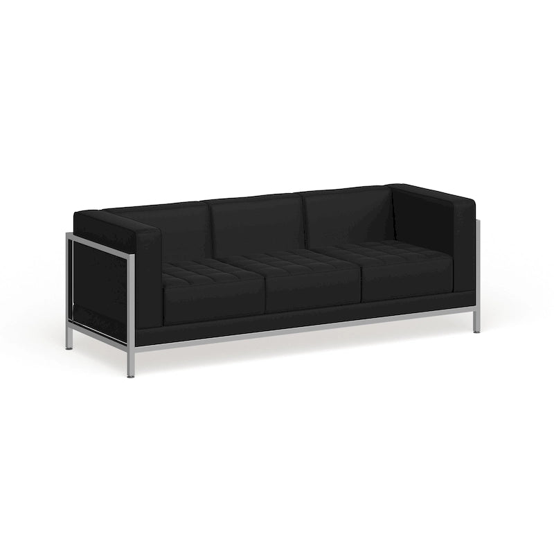 Divano modulare con seduta trapuntata e telaio in acciaio inossidabile - 79W x 28.75D x 27.25H