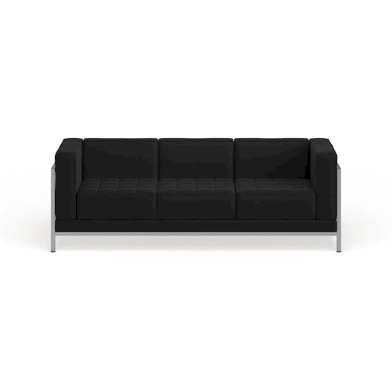 Divano modulare con seduta trapuntata e telaio in acciaio inossidabile - 79W x 28.75D x 27.25H