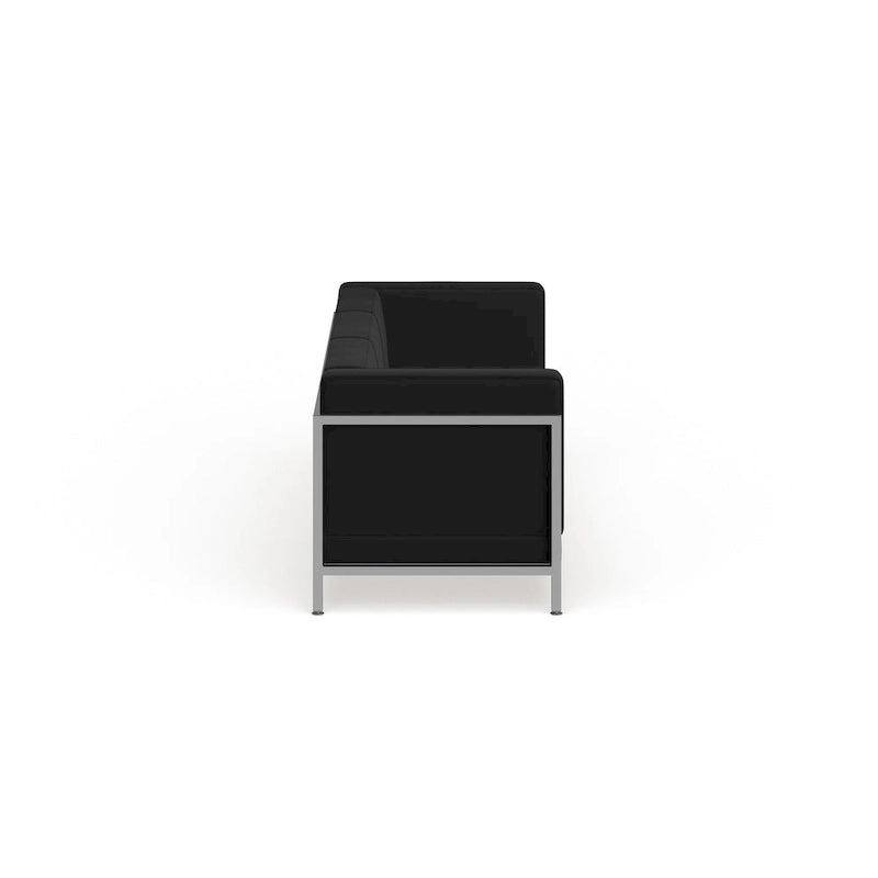 Divano modulare con seduta trapuntata e telaio in acciaio inossidabile - 79W x 28.75D x 27.25H