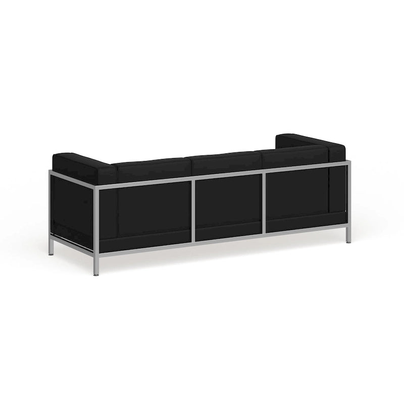 Divano modulare con seduta trapuntata e telaio in acciaio inossidabile - 79W x 28.75D x 27.25H
