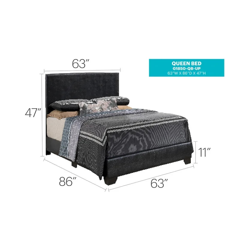 Struttura Letto Matrimoniale Queen Size con Testiera Imbottita