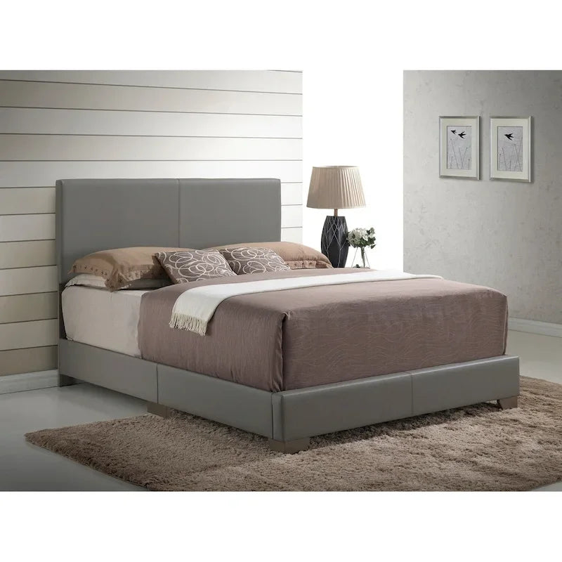 Struttura Letto Matrimoniale Queen Size con Testiera Imbottita