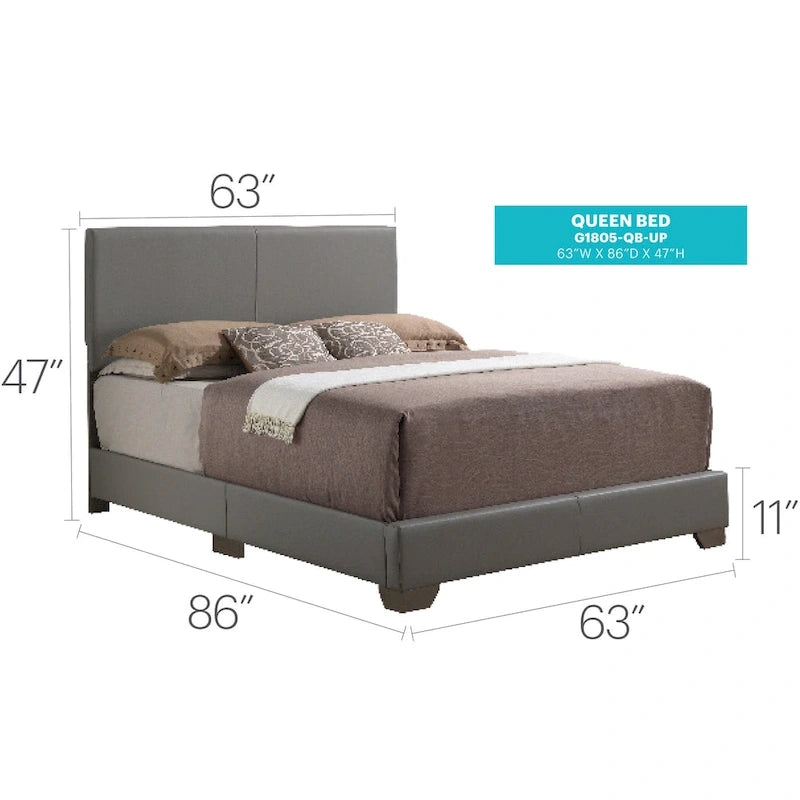 Struttura Letto Matrimoniale Queen Size con Testiera Imbottita
