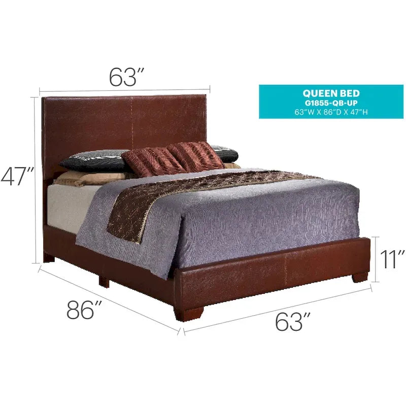 Struttura Letto Matrimoniale Queen Size con Testiera Imbottita