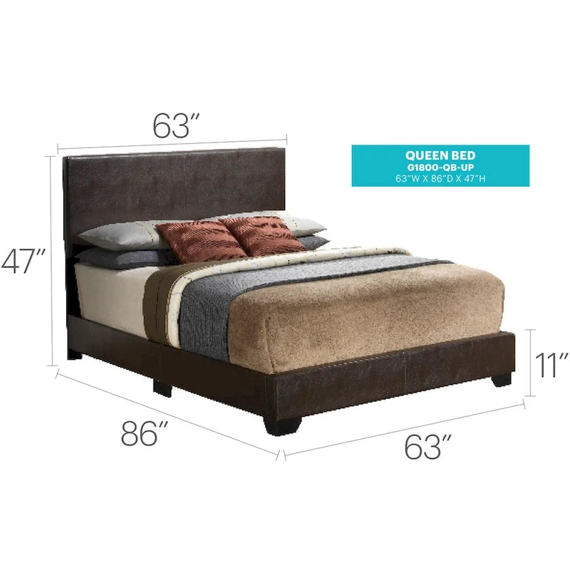 Struttura Letto Matrimoniale Queen Size con Testiera Imbottita