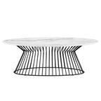 Tavolino da Caffè con Piano in Marmo Bianco/Nero
