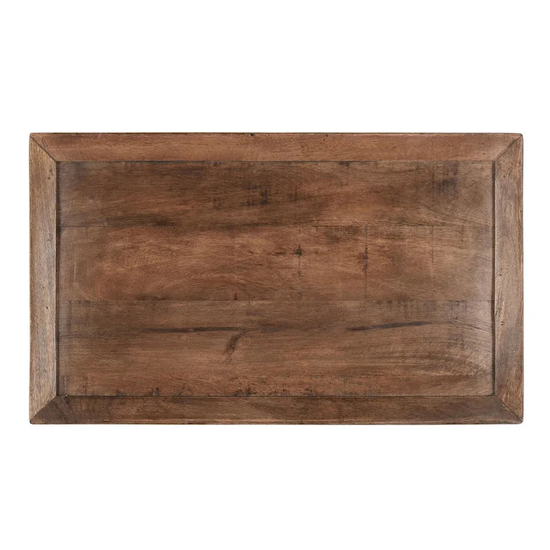 Tavolino comodino a 1 cassetto - Legno massello, Finitura marrone naturale