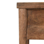 Tavolino comodino a 1 cassetto - Legno massello, Finitura marrone naturale