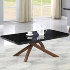 Somette Emerson Sleek Black Glass Cocktail Table