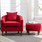 Poltrona a botte imbottita con pouf