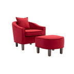 Poltrona a botte imbottita con pouf