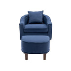 Poltrona a botte imbottita con pouf