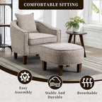 Poltrona a botte imbottita con pouf