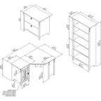 Set di mobili per ufficio da 3 pezzi — Scrivania ad angolo, schedario e libreria