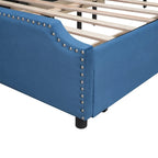 Letto a piattaforma Queen Size con testiera imbottita e cassetti contenitore