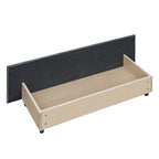 Letto a piattaforma Queen Size con testiera imbottita e cassetti contenitore