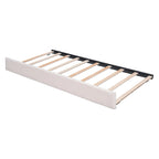 Letto a piattaforma imbottito con letto estraibile e illuminazione a LED