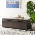 Panca contenitore con rivestimento in pelle bicast - 119 cm L x 46 cm P x 43 cm H