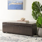 Panca contenitore con rivestimento in pelle bicast - 119 cm L x 46 cm P x 43 cm H