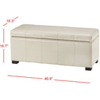 Panca contenitore con rivestimento in pelle bicast - 119 cm L x 46 cm P x 43 cm H