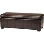 Panca contenitore con rivestimento in pelle bicast - 119 cm L x 46 cm P x 43 cm H