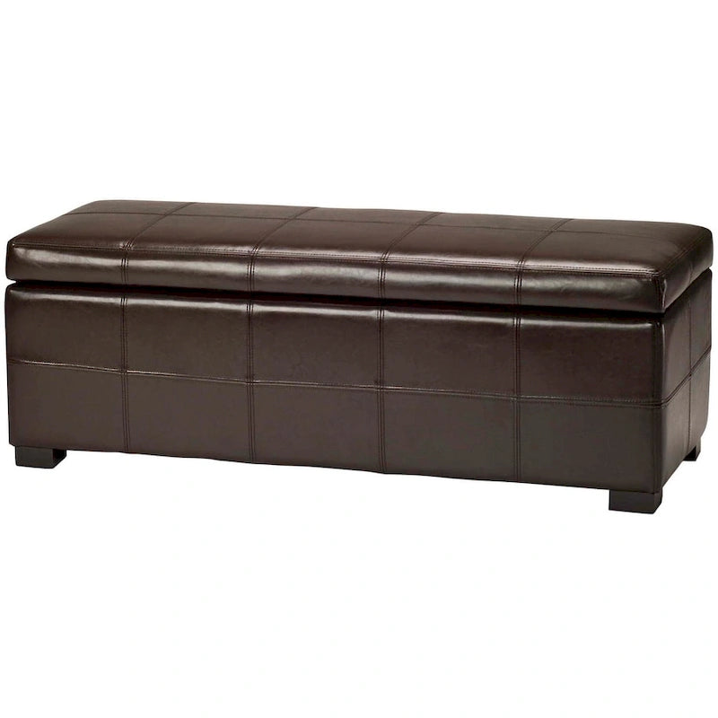 Panca contenitore con rivestimento in pelle bicast - 119 cm L x 46 cm P x 43 cm H