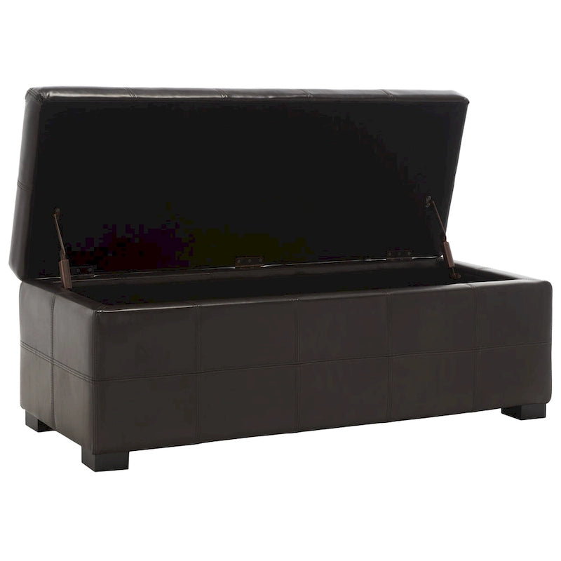 Panca contenitore con rivestimento in pelle bicast - 119 cm L x 46 cm P x 43 cm H
