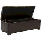 Panca contenitore con rivestimento in pelle bicast - 119 cm L x 46 cm P x 43 cm H