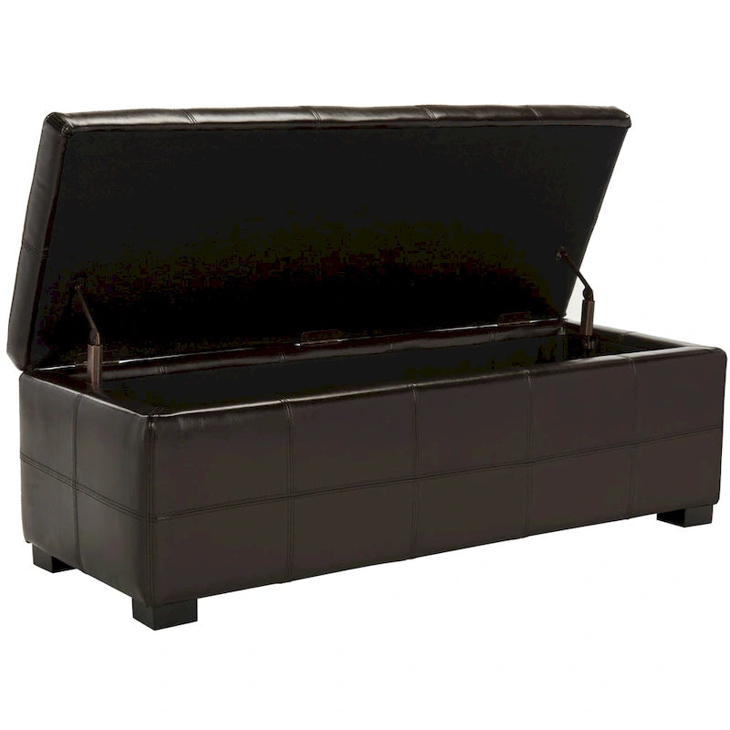 Panca contenitore con rivestimento in pelle bicast - 119 cm L x 46 cm P x 43 cm H