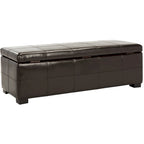 Panca contenitore con rivestimento in pelle bicast - 119 cm L x 46 cm P x 43 cm H