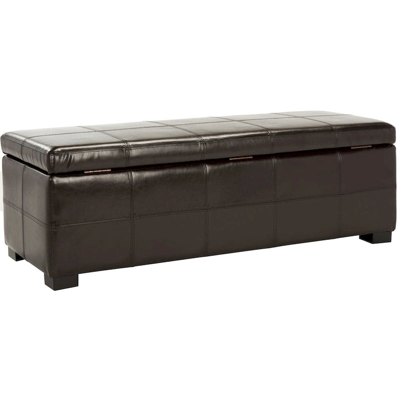 Panca contenitore con rivestimento in pelle bicast - 119 cm L x 46 cm P x 43 cm H