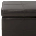 Panca contenitore con rivestimento in pelle bicast - 119 cm L x 46 cm P x 43 cm H