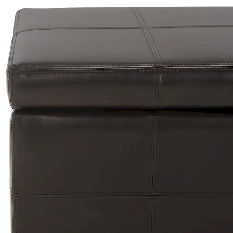 Panca contenitore con rivestimento in pelle bicast - 119 cm L x 46 cm P x 43 cm H