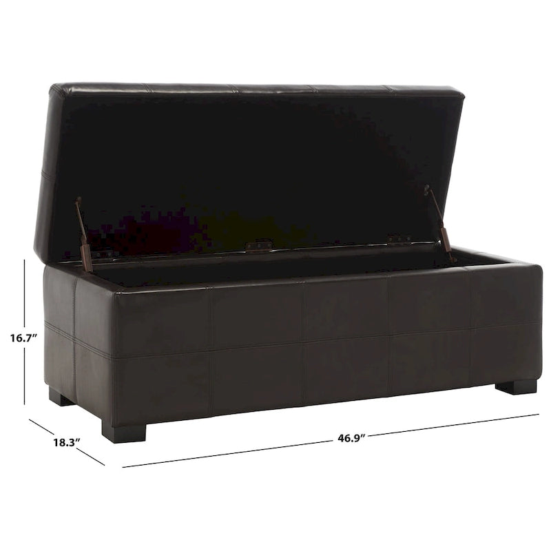 Panca contenitore con rivestimento in pelle bicast - 119 cm L x 46 cm P x 43 cm H