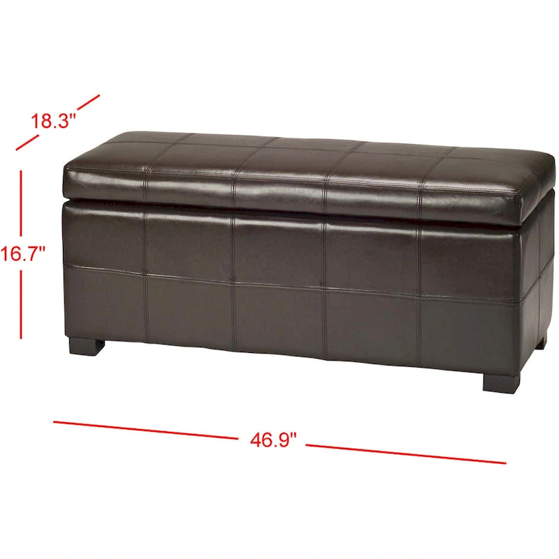 Panca contenitore con rivestimento in pelle bicast - 119 cm L x 46 cm P x 43 cm H