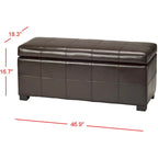 Panca contenitore con rivestimento in pelle bicast - 119 cm L x 46 cm P x 43 cm H