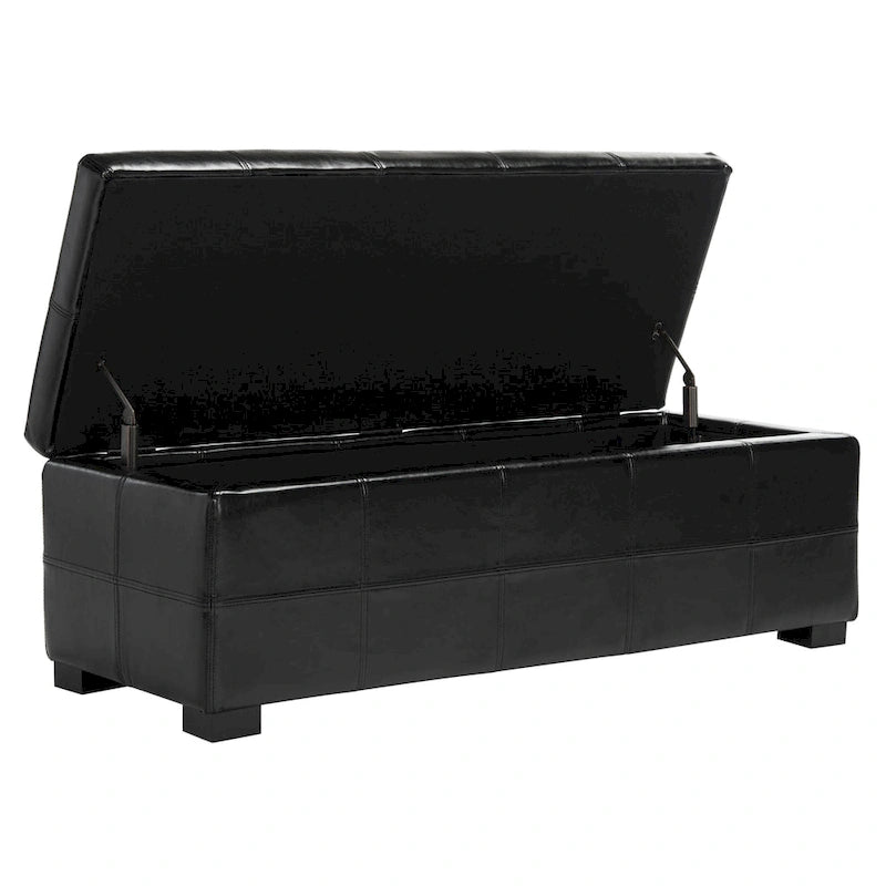 Panca contenitore con rivestimento in pelle bicast - 119 cm L x 46 cm P x 43 cm H