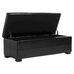 Panca contenitore con rivestimento in pelle bicast - 119 cm L x 46 cm P x 43 cm H