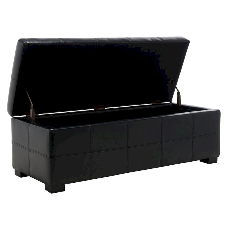 Panca contenitore con rivestimento in pelle bicast - 119 cm L x 46 cm P x 43 cm H