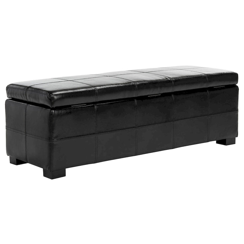 Panca contenitore con rivestimento in pelle bicast - 119 cm L x 46 cm P x 43 cm H