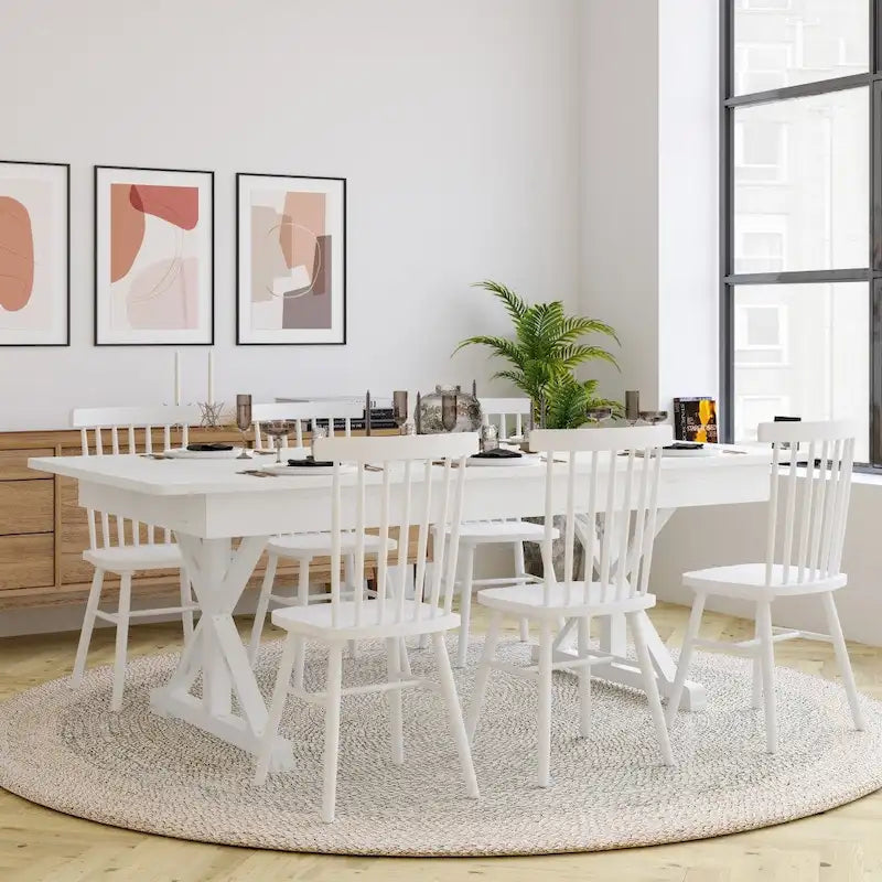 Tavolo da pranzo pieghevole rettangolare in pino massello 213 cm x 102 cm