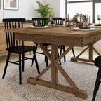 Tavolo da pranzo pieghevole rettangolare in pino massello 213 cm x 102 cm