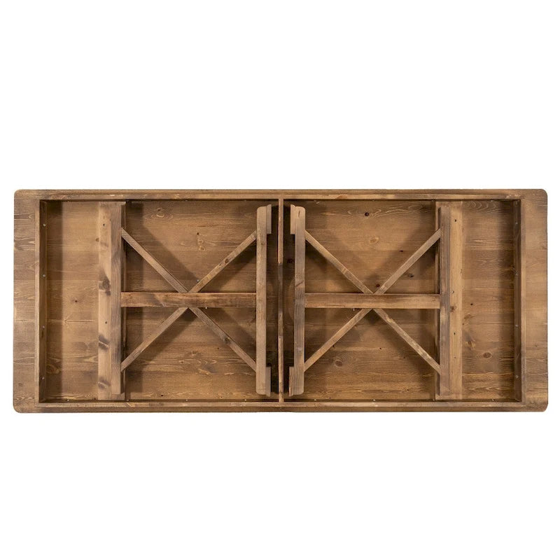 Tavolo da pranzo pieghevole rettangolare in pino massello 213 cm x 102 cm